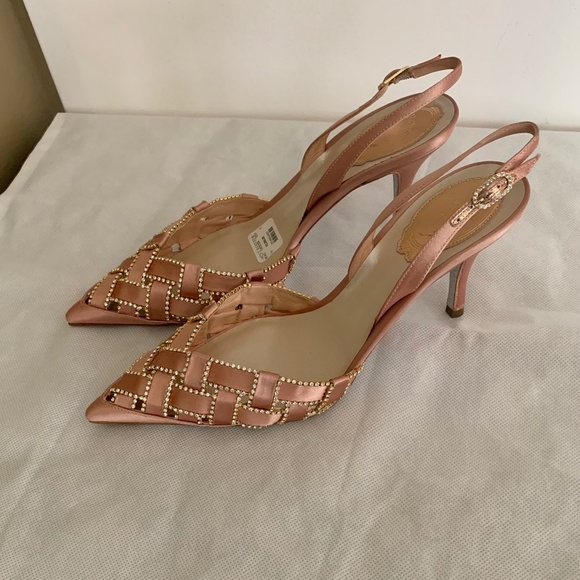 RENE CAOVILLA "Juliette" Satin Slingback Pumps - Picture 4 of 14